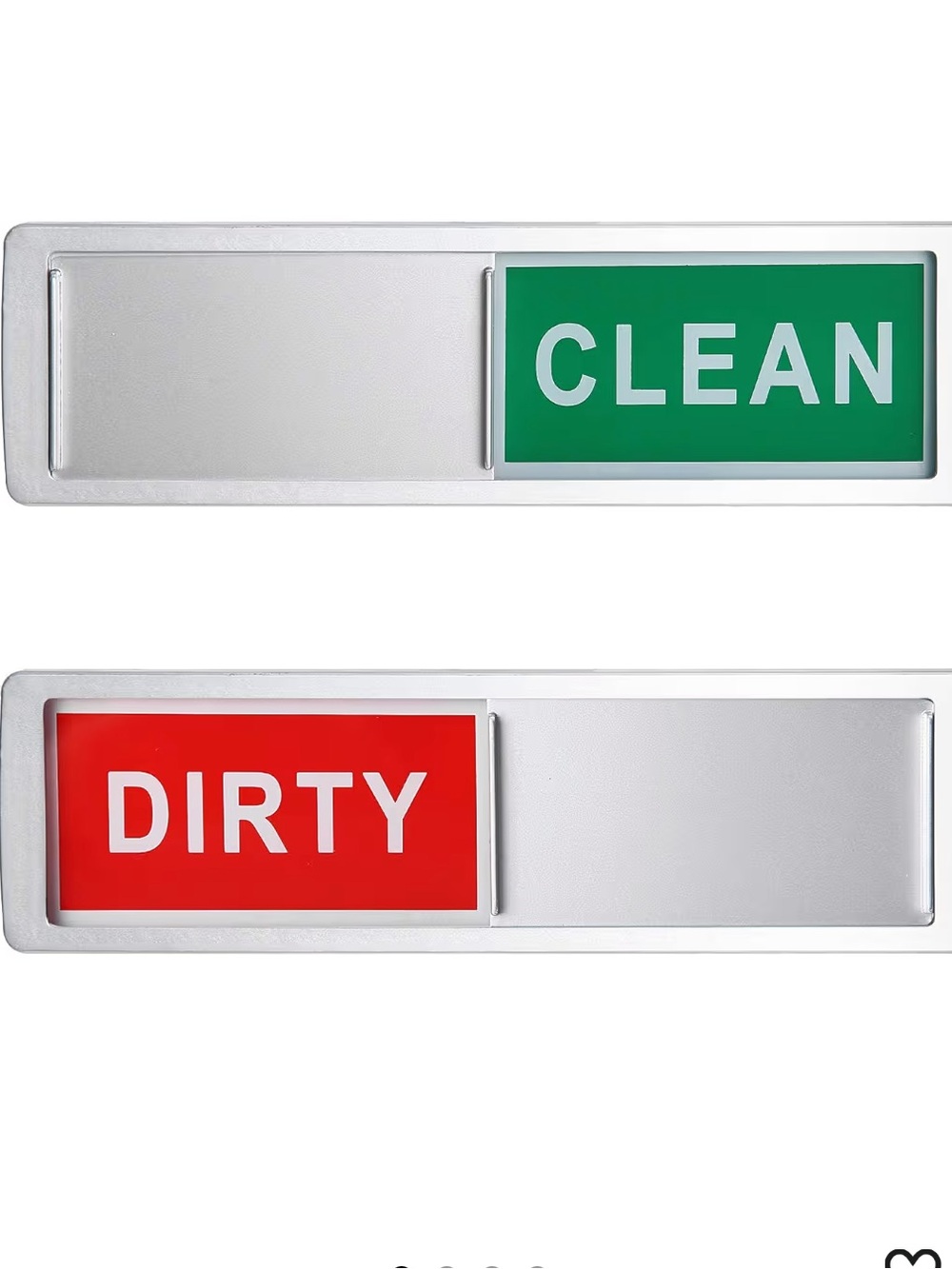 Dishwasher Clean/Dirty Indicator Silver Magnetic Black Back Self Adhesive Sign